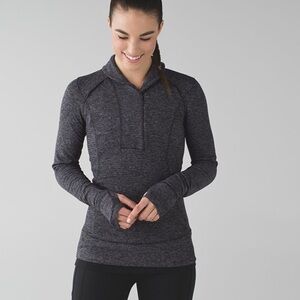 Lululemon Think Fast Gray 1/4 Zip Activewear Pullover Athletic Sweatshirt Sz 2